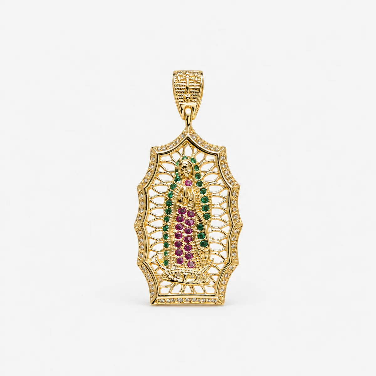 Virgin of Guadalupe Pendant, 4.65 g in 18K gold