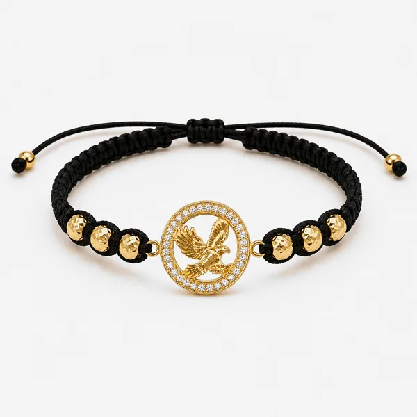 Pulsera Tejida Águila en oro 18K
