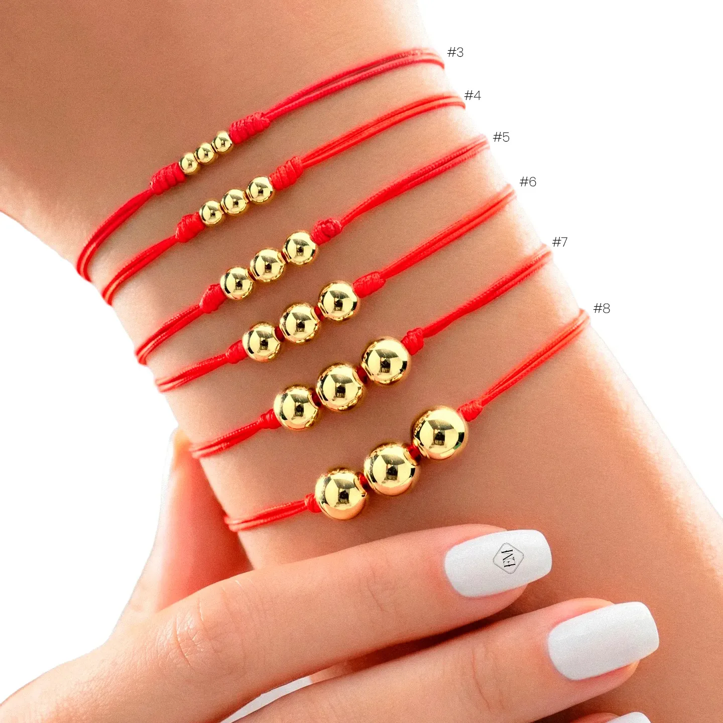 Three-Bead Cord Bracelet in 18K gold