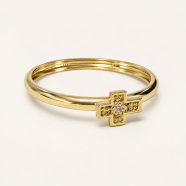 Anillo Cruz Oro 18K