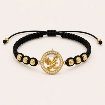 Pulsera Tejida Águila Oro 18K