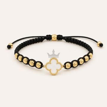 Pulsera Tejida V.C Trébol Oro 18K
