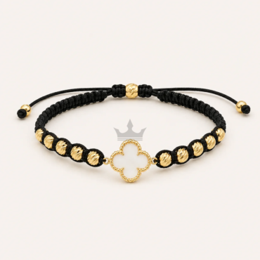Pulsera Tejida V.C Trébol Oro 18K