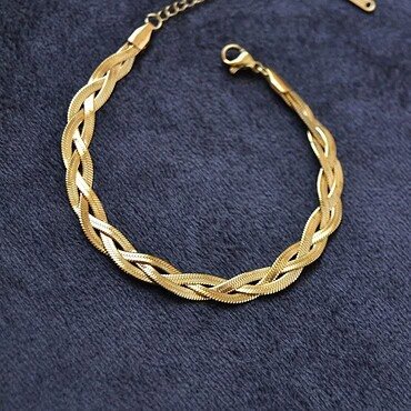 Pulsera de oro de diseño trenzado para mujer, joyería de lujo.