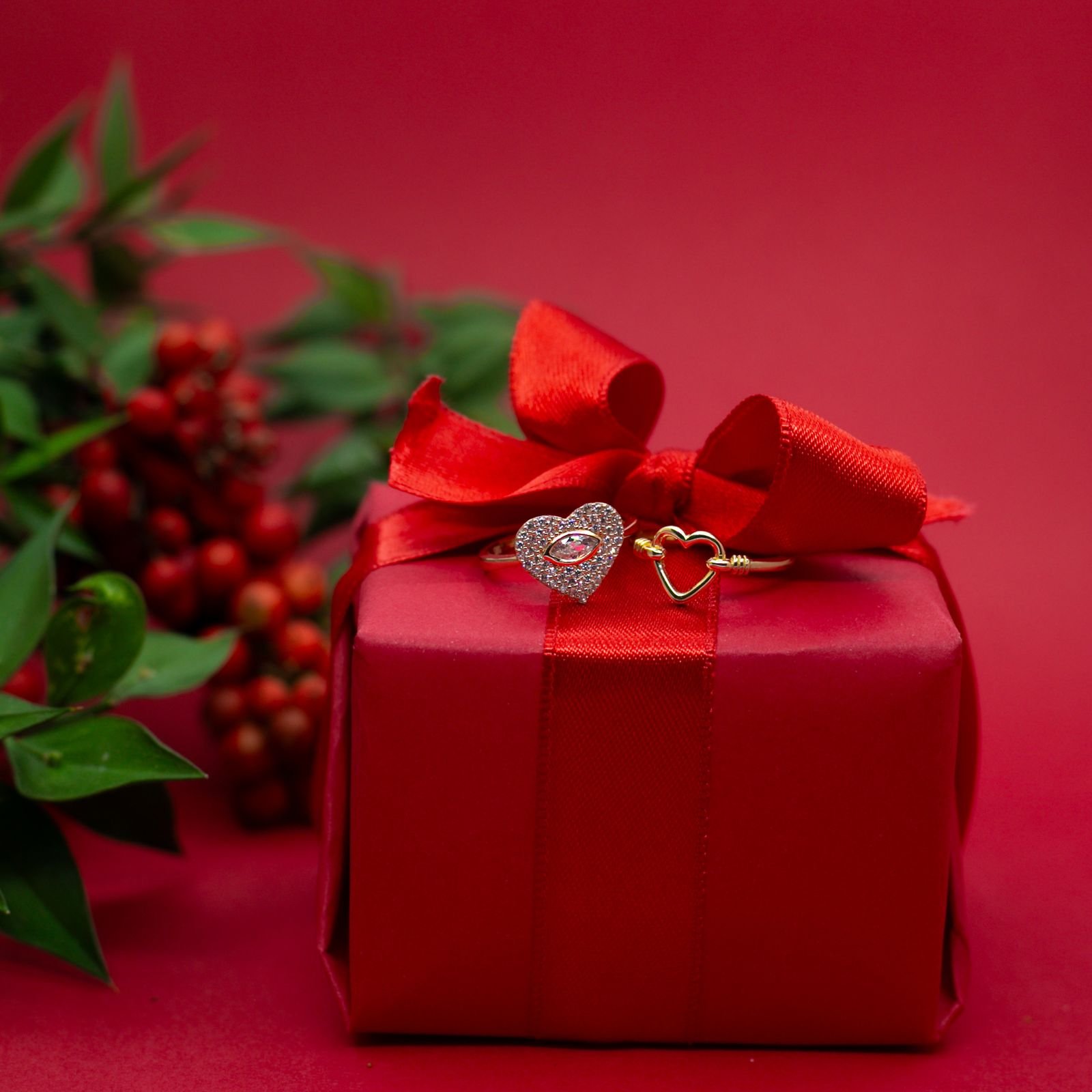 Caja de regalo elegante para joyeria de oro 18K