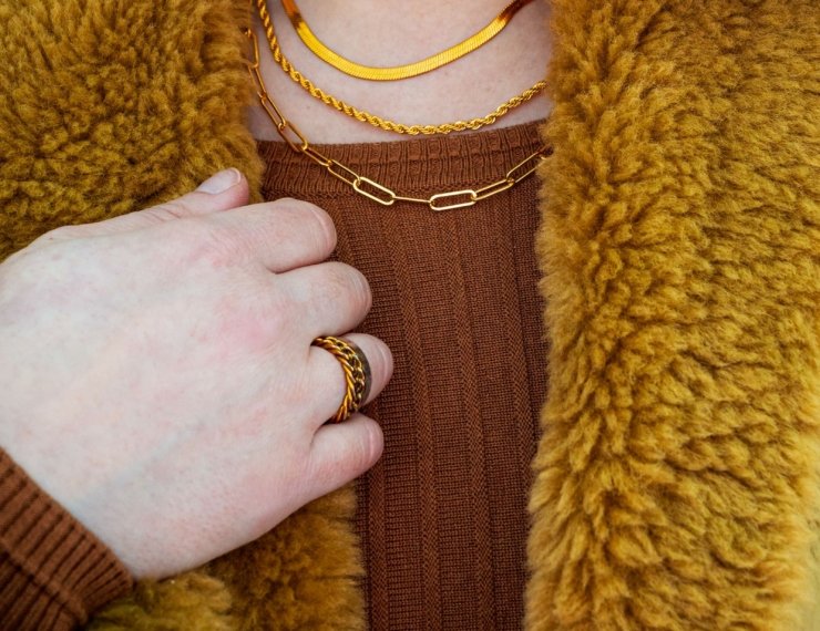 Joyería de oro 18K estilo editorial