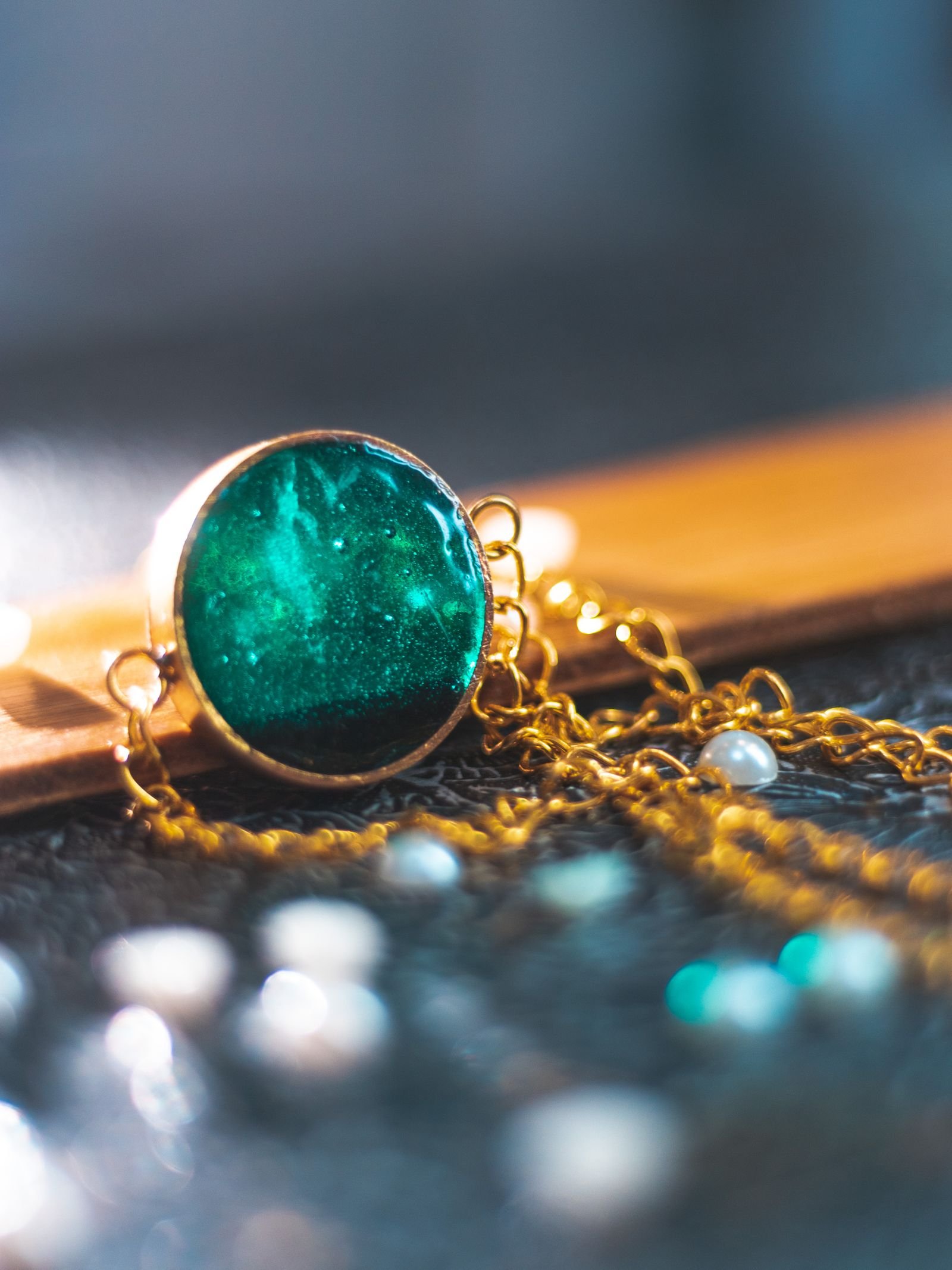 Detalle de eslabones de cadena de oro 18K
